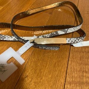 Michael Kors Snake Print Belt with Gold Accent